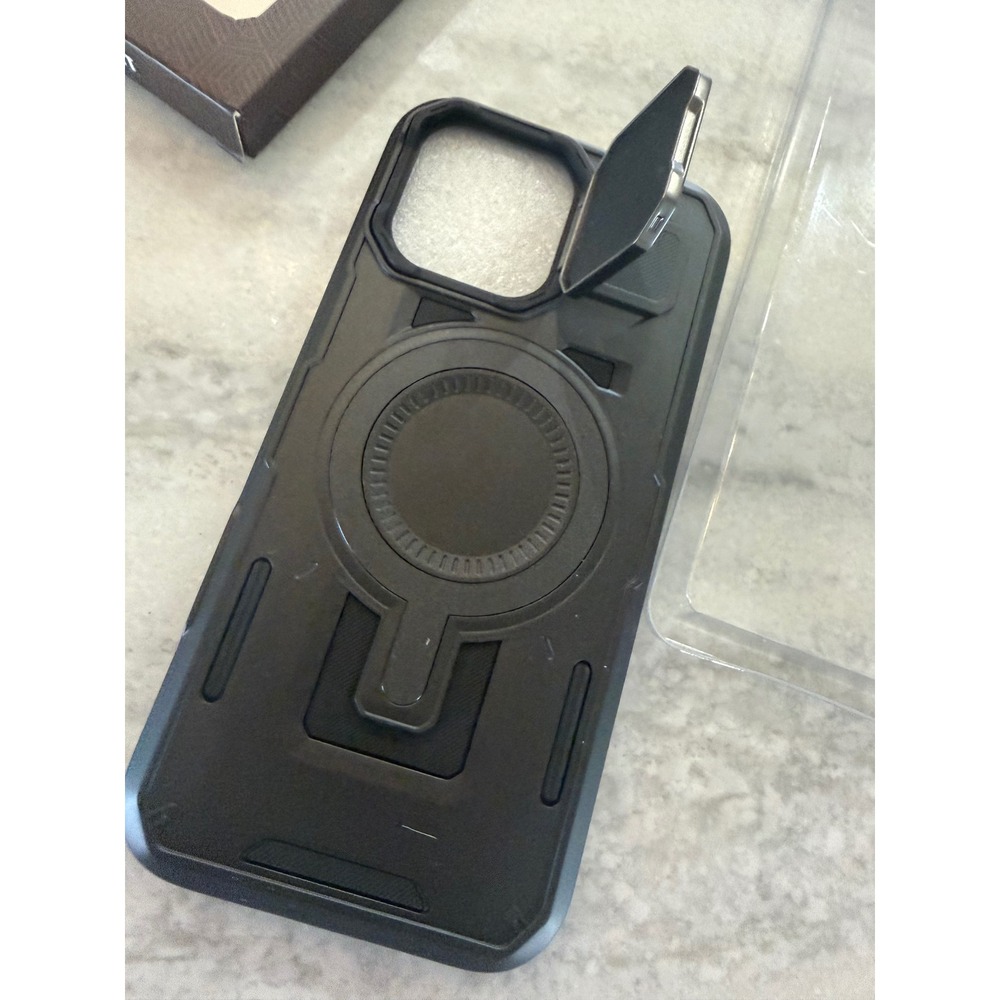 Caka iPhone 16 Pro Max Case Black Rugged MagSafe Magnetic Kickstand Camera Cover - Picture 5 of 5